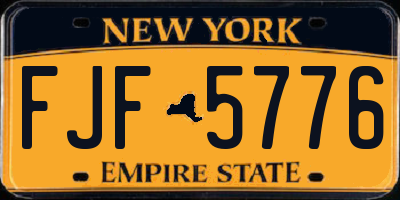 NY license plate FJF5776