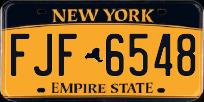 NY license plate FJF6548
