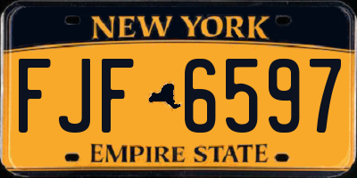 NY license plate FJF6597