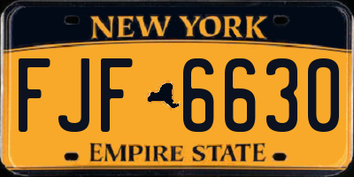 NY license plate FJF6630