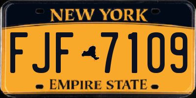 NY license plate FJF7109