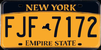 NY license plate FJF7172