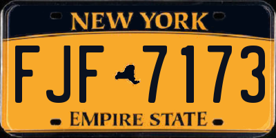 NY license plate FJF7173