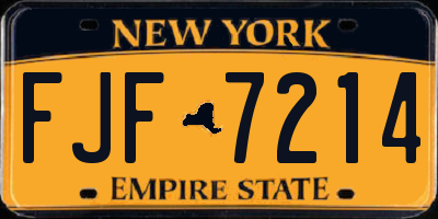 NY license plate FJF7214