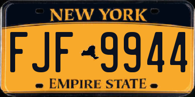NY license plate FJF9944