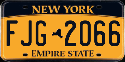 NY license plate FJG2066