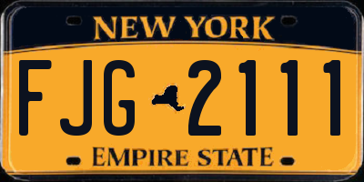 NY license plate FJG2111