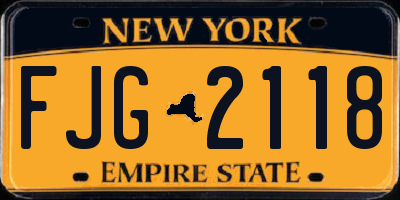 NY license plate FJG2118