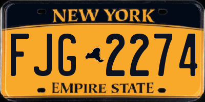 NY license plate FJG2274