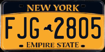 NY license plate FJG2805