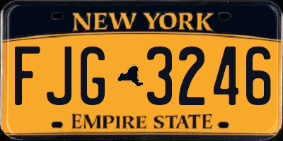 NY license plate FJG3246