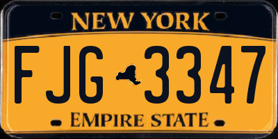 NY license plate FJG3347