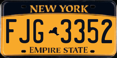 NY license plate FJG3352