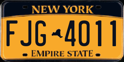 NY license plate FJG4011