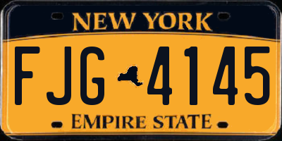 NY license plate FJG4145