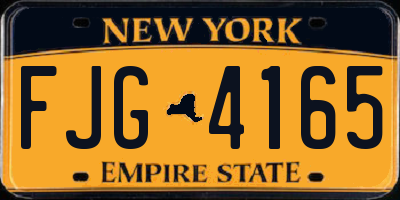 NY license plate FJG4165