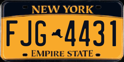 NY license plate FJG4431