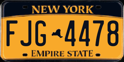 NY license plate FJG4478