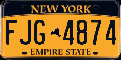 NY license plate FJG4874