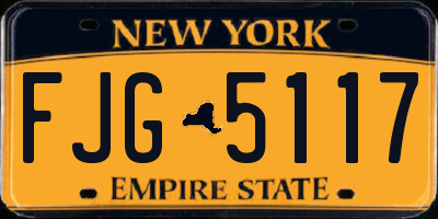 NY license plate FJG5117