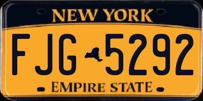 NY license plate FJG5292