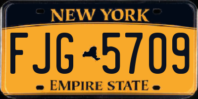 NY license plate FJG5709