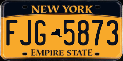NY license plate FJG5873