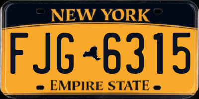 NY license plate FJG6315