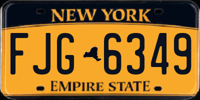 NY license plate FJG6349