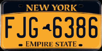 NY license plate FJG6386