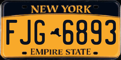 NY license plate FJG6893