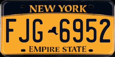 NY license plate FJG6952