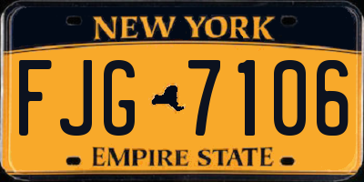 NY license plate FJG7106