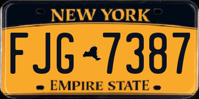 NY license plate FJG7387