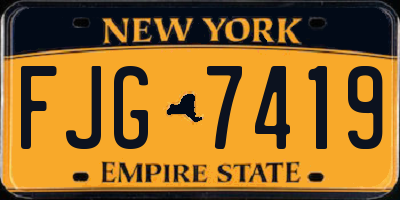 NY license plate FJG7419