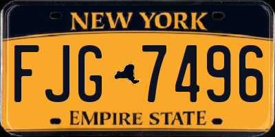 NY license plate FJG7496