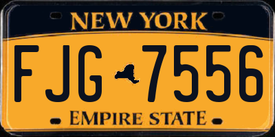 NY license plate FJG7556