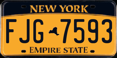 NY license plate FJG7593