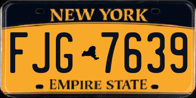 NY license plate FJG7639