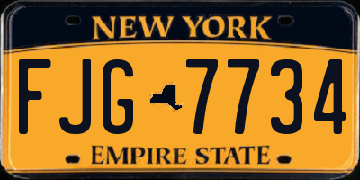 NY license plate FJG7734