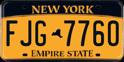 NY license plate FJG7760