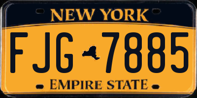 NY license plate FJG7885