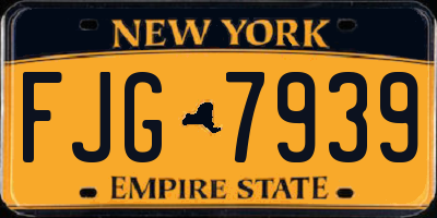 NY license plate FJG7939