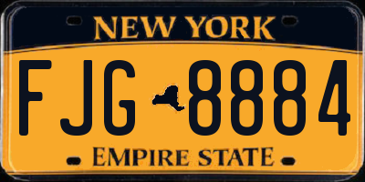 NY license plate FJG8884