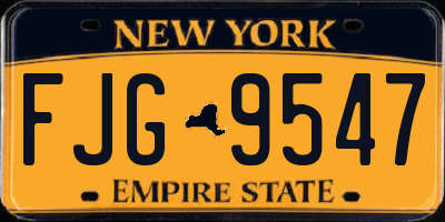 NY license plate FJG9547