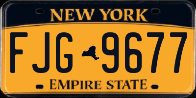 NY license plate FJG9677