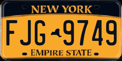 NY license plate FJG9749