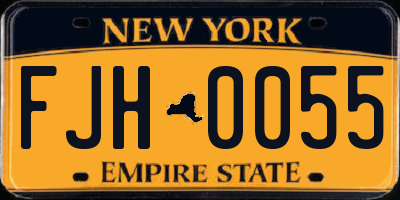 NY license plate FJH0055