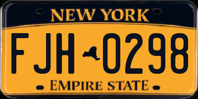 NY license plate FJH0298