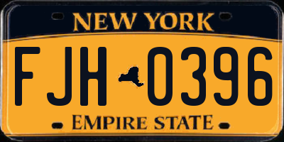 NY license plate FJH0396
